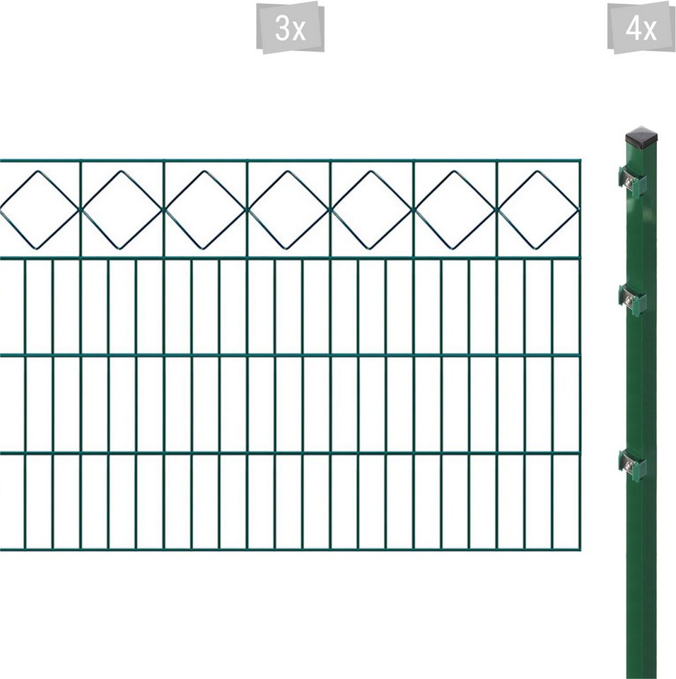 Arvotec Doppelstabmattenzaun ESSENTIAL 80 zum Einbetonieren Karo" mit Zierleiste, (Set), Zaunhöhe 80 cm, Zaunlänge 2 - 60 m" von Arvotec