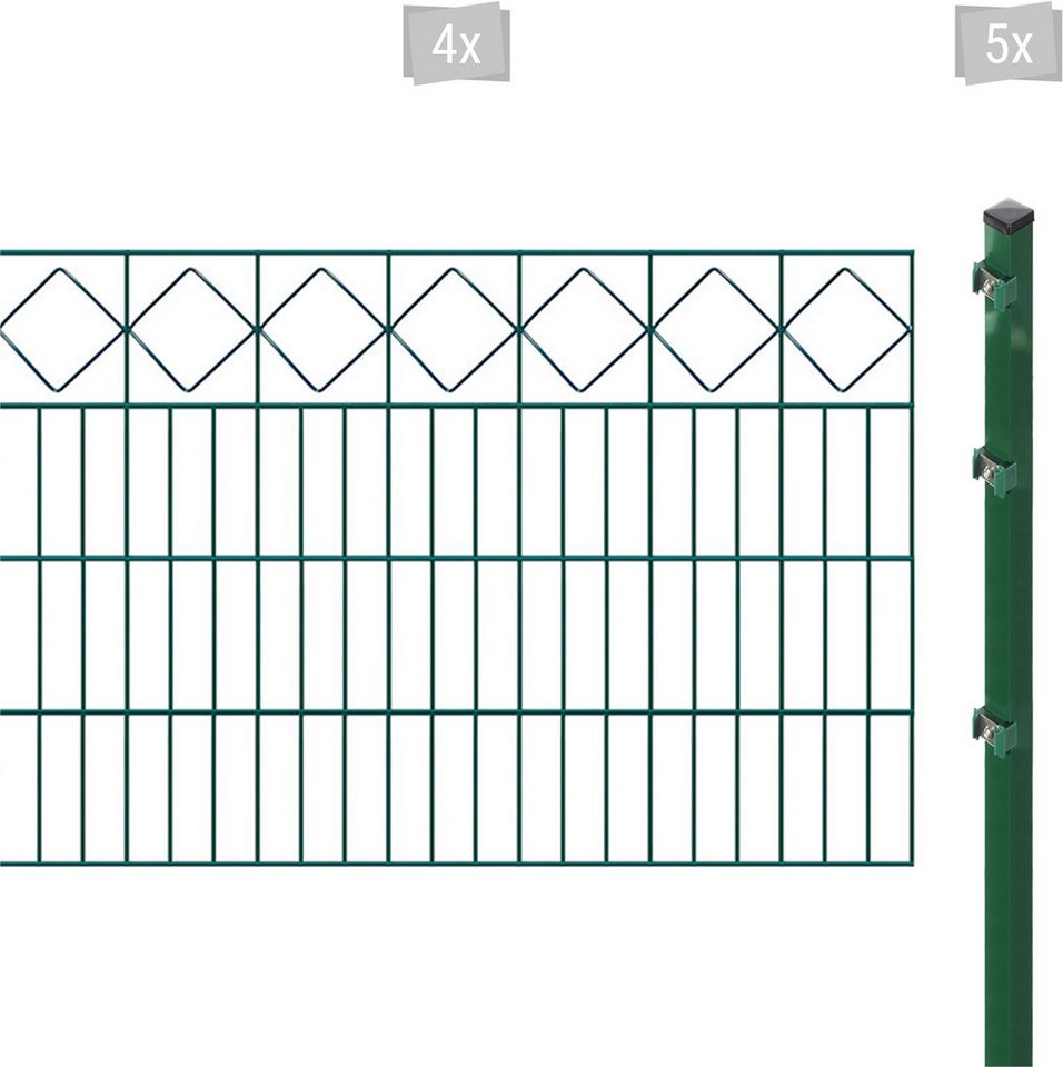 Arvotec Doppelstabmattenzaun ESSENTIAL 80 zum Einbetonieren "Karo" mit Zierleiste, (Set), Zaunhöhe 80 cm, Zaunlänge 2 - 60 m von Arvotec
