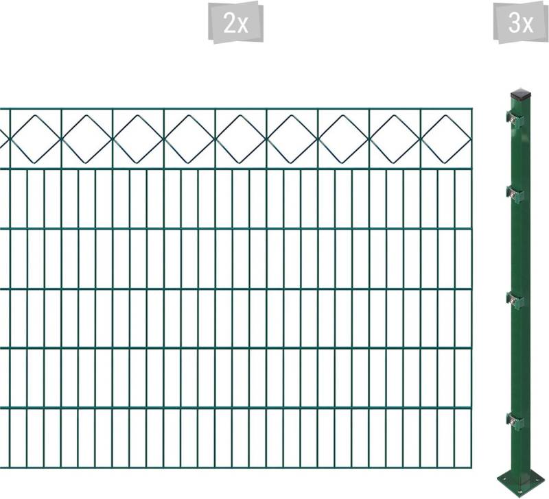 Arvotec Doppelstabmattenzaun ESSENTIAL 120 zum Aufschrauben Karo" mit Zierleiste, (Set), Zaunhöhe 120 cm, Zaunlänge 2 - 60 m" von Arvotec