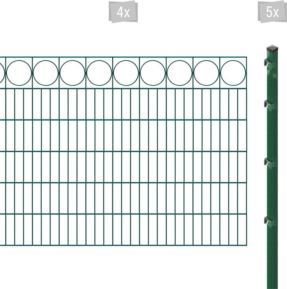 Arvotec Doppelstabmattenzaun ESSENTIAL 120 zum Einbetonieren Ring" mit Zierleiste, (Set), Zaunhöhe 120 cm, Zaunlänge 2 - 60 m" von Arvotec