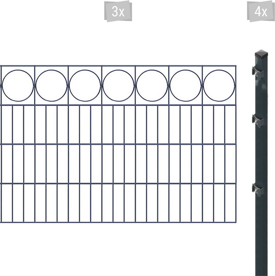 Arvotec Doppelstabmattenzaun ESSENTIAL 80 zum Einbetonieren "Ring" mit Zierleiste, (Set), Zaunhöhe 80 cm, Zaunlänge 2 - 60 m von Arvotec