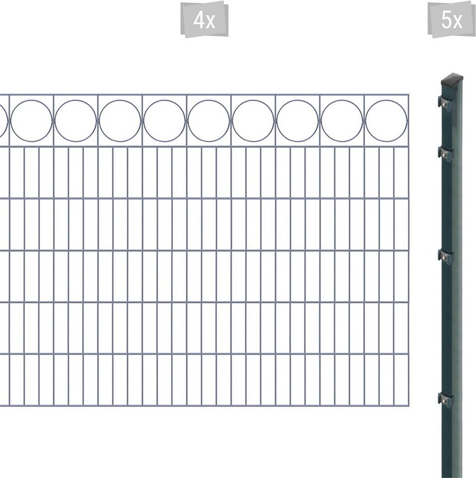 Arvotec Doppelstabmattenzaun EXCLUSIVE 120 zum Einbetonieren Ring" mit Zierleiste, (Set), Zaunhöhe 120 cm, Zaunlänge 2 - 60 m" von Arvotec