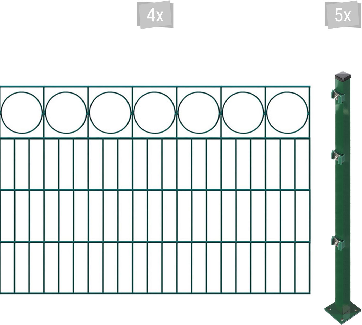 Arvotec Doppelstabmattenzaun ESSENTIAL 80 zum Aufschrauben "Ring" mit Zierleiste, (Set), Zaunhöhe 80 cm, Zaunlänge 2 - 60 m von Arvotec