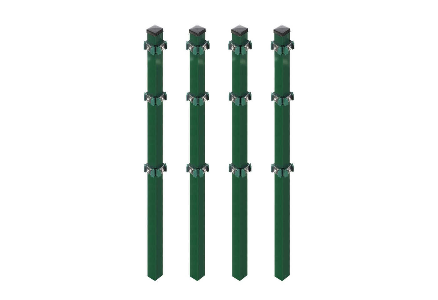 Arvotec Zaunpfosten 4x Eckpfosten Grün RAL 6005 4x4x120 cm für Mattenhöhe 80/83 cm Grün, (Eckpfosten, 0-St), zum Einbetonieren von Arvotec