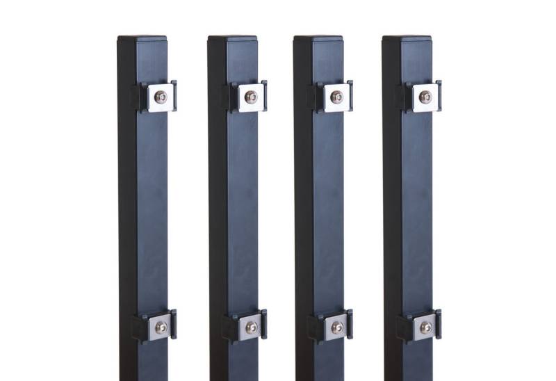 Arvotec Zaunpfosten 4x Pfosten zum Aufschrauben für Mattenhöhe 200/203 cm Anthrazit, (4-St., Komplettset), zum Aufschrauben, ohne Bodenplatte von Arvotec