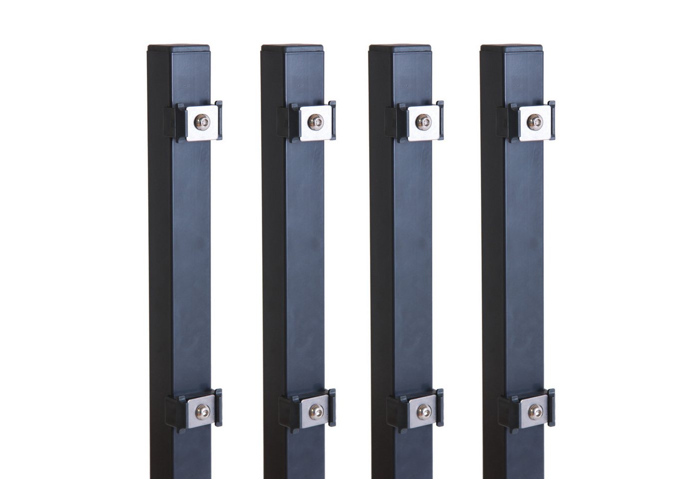 Arvotec Zaunpfosten 4x Pfosten zum Einbetonieren 6x4x200cm Mattenhöhe 140/143 cm Anthrazit, (Pfosten, 0-St), zum Einbetonieren von Arvotec