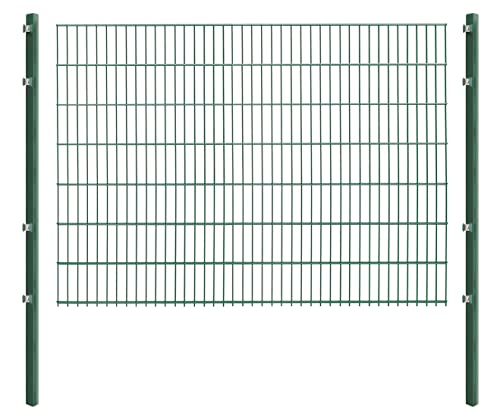 Doppelstabmattenzaun - Komplettset inkl. Pfosten und Montagematerial - Verschiedene Längen und Höhen – Grün oder Anthrazit (L 12 m | H 143 cm | Grün) von Arvotec