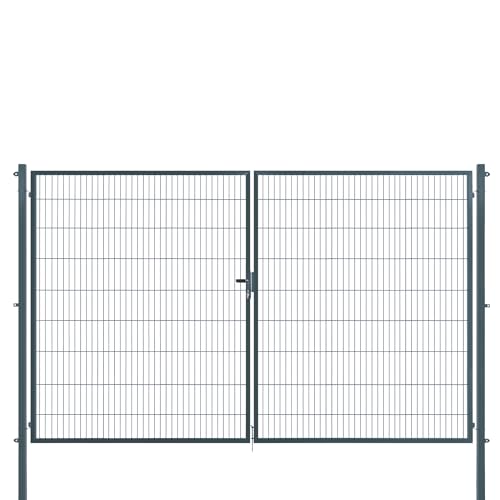 Doppeltor | extra breit, B400 x H180 cm | Anthrazit RAL 7016 | Doppelflügeltor inkl. Torpfosten & Schließzylinder | verzinkt & pulverbeschichtet | UV- und witterungsbeständig Doppeltor | extra breit, B400 x H180 cm | Anthrazit RAL 7016 | Doppelflügeltor inkl. Torpfosten & Schließzylinder | verzinkt & pulverbeschichtet | UV- und witterungsbeständig von Arvotec