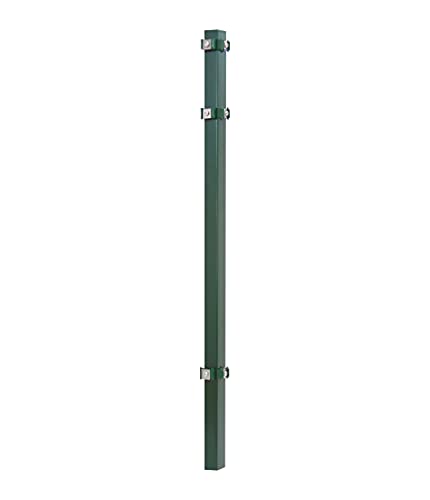 Eckpfosten 60 x 60 mm, 4 Stück, anthrazit oder grün - von 140- bis 260 cm - verzinkter Stahl mit Pulverbeschichtung - inkl. Befestigung und Abdeckkappen (260 cm - Grün) von Arvotec
