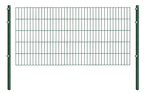 Einstabmattenzaun/Stabmattenzaun, H 100 cm, grün, 10-50m - inklusive Pfosten - Komplett Set (10 m) von Arvotec