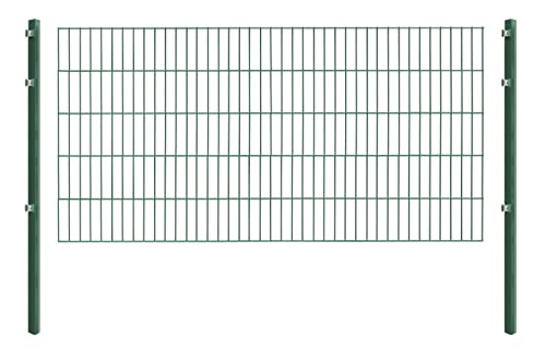 Einstabmattenzaun/Stabmattenzaun, H 100 cm, grün, 10-50m - inklusive Pfosten - Komplett Set (20 m) von Arvotec