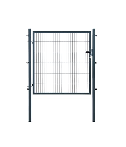 Gartentor | extra breit, B150 x H120 cm | Anthrazit RAL 7016 | Einzeltor inkl. Torpfosten & Schließzylinder | verzinkt & pulverbeschichtet | UV- und witterungsbeständig von Arvotec