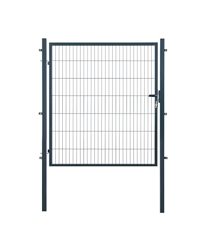 Gartentor | extra breit, B150 x H140 cm | Anthrazit RAL 7016 | Einzeltor inkl. Torpfosten & Schließzylinder | verzinkt & pulverbeschichtet | UV- und witterungsbeständig von Arvotec
