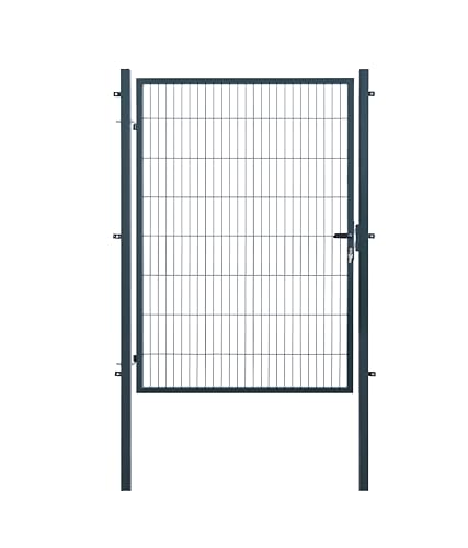 Gartentor | extra breit, B150 x H160 cm | Anthrazit RAL 7016 | Einzeltor inkl. Torpfosten & Schließzylinder | verzinkt & pulverbeschichtet | UV- und witterungsbeständig von Arvotec