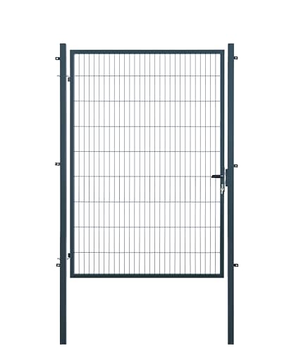 Gartentor | extra breit, B150 x H180 cm | Anthrazit RAL 7016 | Einzeltor inkl. Torpfosten & Schließzylinder | verzinkt & pulverbeschichtet | UV- und witterungsbeständig von Arvotec