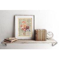 Blumen Illustration Wörterbuch Kunstdruck von ArwenPrints