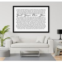 God Gave Me You Lyrics Musik Hochzeitslied Leinwandkunst von ArwenPrints