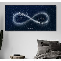 Paar-sternbildkonstellationen Infinity Symbol Leinwand Wandkunst von ArwenPrints