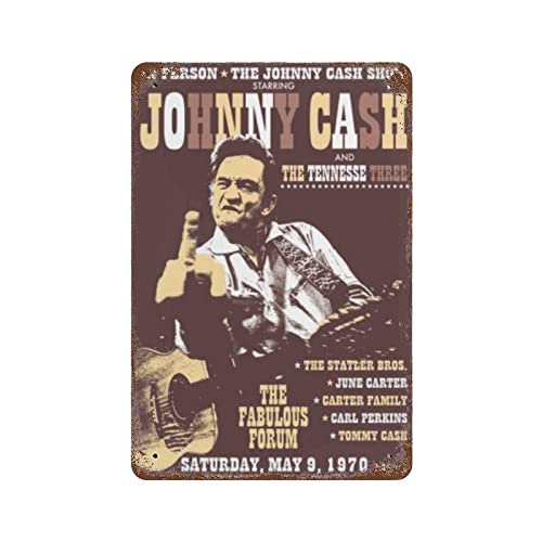 Johnny-Cash Artwork Metall Blechschild Vintage Dekor für Home Bar, 8x12 Dekoschild von Arxin
