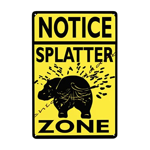 Metall-Blechschild mit Aufschrift "Splash Zone", Nilpferd, Vintage-Wanddekoration, Poster, lustiges Blechschild, Heimdekoration, Männerhöhle, Garage, Zuhause, Bar, Dekoration, 30,5 x 20,3 cm von Arxin