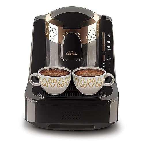 Arzum Okka OK001 Türkische Kaffeemaschine, Kaffeekanne 2 Tassen Fassungsvermögen Direktbefüllung Automatische Brühstufenerkennung Patentierte Kochtechnologie Selbstreinigung 710W- Schwarz-Chrom von Arzum Okka
