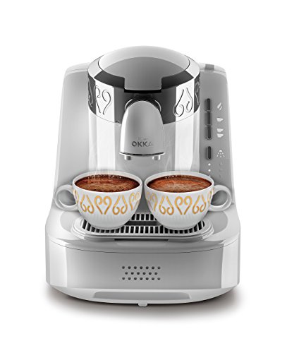 Arzum OKKA OK002 TURKISH COFFEE MACHINE, 710W, 2 Cups Capacity, Direct to Cup, Self Cleaning, White-Chrome von Arzum