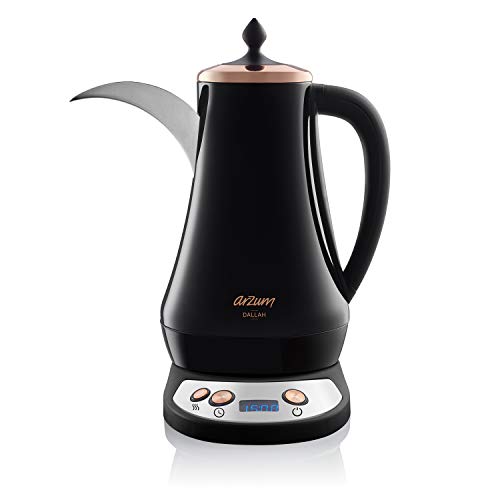 Arzum AR3070 Dallah Arabic Coffee Maker, 1300W, 1.3 lt. Capacity, Cooking Time Setting Function, Locking Safe Lid, LED Display, Cordless Usage, Boil-Dry Protection with Auto Shut-Off Arzum AR3070 Dallah Arabic Coffee Maker, 1300W, 1.3 lt. Capacity, Cooking Time Setting Function, Locking Safe Lid, LED Display, Cordless Usage, Boil-Dry Protection with Auto Shut-Off von Arzum