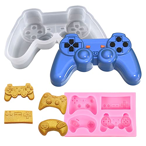 2 Stück Spiel-Controller Silikonformen, DIY 3D-Spiel-Controller-Kuchen Fondant Schokolade Form, Schokolade Spiel-Controller Süßigkeiten Form für DIY Smash, Cupcake Dekorieren Spiel Thema Kuchen von Asaisimg