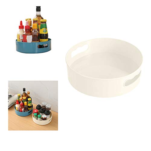 Asalinao Multifunktionales rotierendes Tablett Küchenorganisator Kosmetischer Organizer mit rutschfestem Boden, 360 ° Lazy Turntable, Gewürzregal, für Küche Badezimmer Schlafzimmer (Weiß) von Asalin