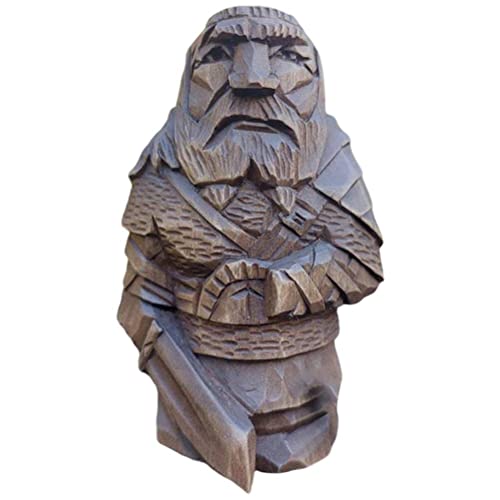Asamio Gartenzwerg Odin Figur Wikinger Statue Harz Gartenstatue Lustige Gartenfigur Mini Wichtel Figuren Gartendeko von Asamio