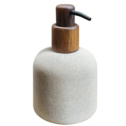 Asashizen 250ml japanischer Stil Harz Seifenspender Badezimmer, einfach zu füllen Spülflüssigkeitsspender, Gel-Spender für Küchenspüle, nachfüllbare Shampoo- und Conditioner-Flaschen mit Holzpumpe von Asashizen