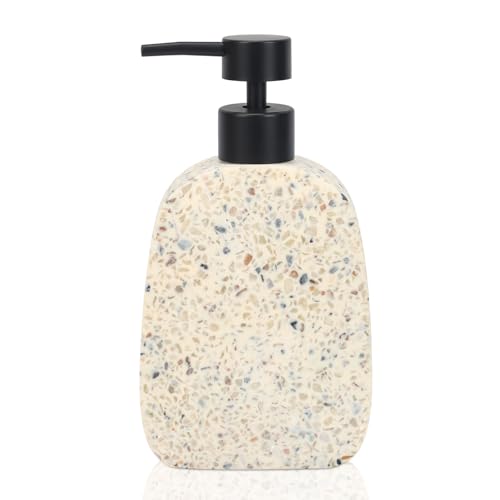 Asashizen Klassischer Terrazzo Retro Harz Seifenspender Badezimmer, Einfach zu Befüllen und Reinigen, für Küchenspüle, Nachfüllbare Shampoo- und Spülungsflaschen von Asashizen
