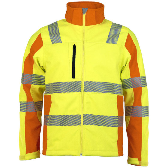 ASATEX® - Prevent® Trendline Softshelljacke, warngelb/warnorange, Größe XL von Asatex