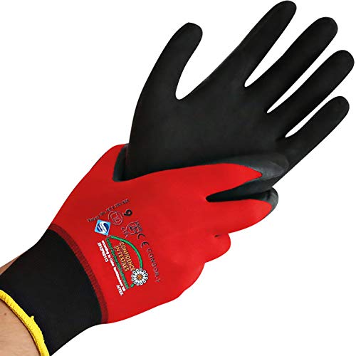 ASATEX Feinstrickhandschuh mit Mikroschaum-Beschichtung CONDOR-T, rot, Gr. 9 (12 Paar) von ASATEX