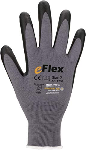 ASATEX Feinstrickhandschuh mit Mikroschaum-Beschichtung E091, grau/schwarz, Gr. 9 (12 Paar) von ASATEX