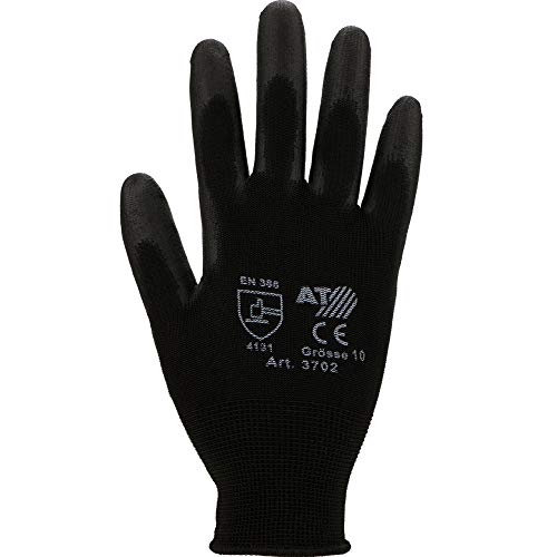 ASATEX Industrie-Handschuh 3702 PU-Beschichtung Schwarz 240 Paar Verpackungseinheit (Paar) VE 240, Größe 10 von Asatex