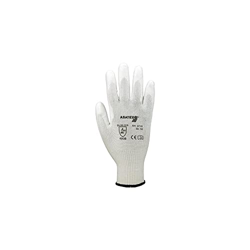 Asatex 3710 6 Klasse 3 Schnittschutzhandschuhe, weiß, 9 von Asatex