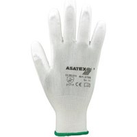 Asatex Handschuhe PU Gr.10 weiß teilbesch. Nylon Feinstrick m.Strickbund von Asatex