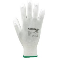 Asatex Handschuhe PU Gr.8 weiß teilbesch. Nylon Feinstrick m.Strickbund von Asatex