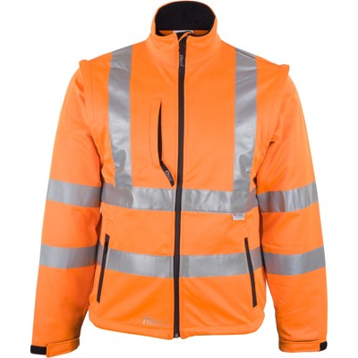 Prevent® Warnschutz-Softshell-Jacke, Ärmel abtrennbar, warnorange, Größe S von Asatex