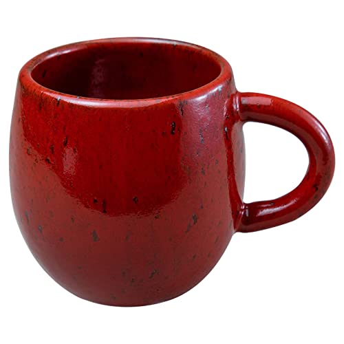 Asayu Japan Keramik Kaffeeaufguss-Set in Chrom Rot mit Papierfilterhalterung und Dripper mit 3 Löchern für Kaffee und Tee (Zubehör Keramiktasse) von Asayu Japan