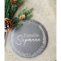 Türschild Personalisiert , Türschild Mit Namen Aus Schiefer , Namensschild, Personalisiertes Geschenk, Schieferplatte | Familienschild von Ascenzione