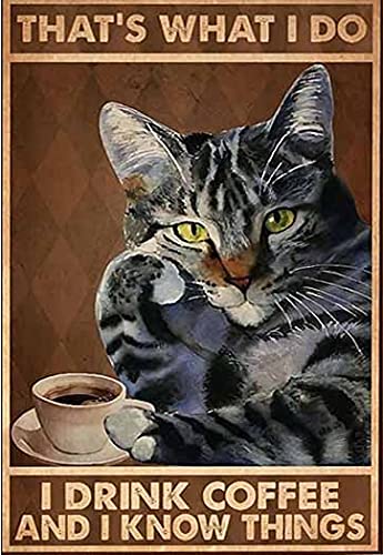 Blechdekor Vintage That's What I Do I Drink Coffee and I Know Things Schild Retro Blechschild Chic Kunst Wand Metall Dekorationen Lustige Eisenschild Schilder Geschenk für Wohnzimmer Büro 20,3 x 30,5 Blechdekor Vintage That's What I Do I Drink Coffee and I Know Things Schild Retro Blechschild Chic Kunst Wand Metall Dekorationen Lustige Eisenschild Schilder Geschenk für Wohnzimmer Büro 20,3 x 30,5 von Ascigo