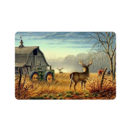 Blechschild Retro Herbst Hirsch Scheune Traktor Metall Blechschild Männerhöhle Straße Garage Home Bar Hotel Wanddekoration Metallschild Schilder 20,3 x 30,5 cm von Ascigo
