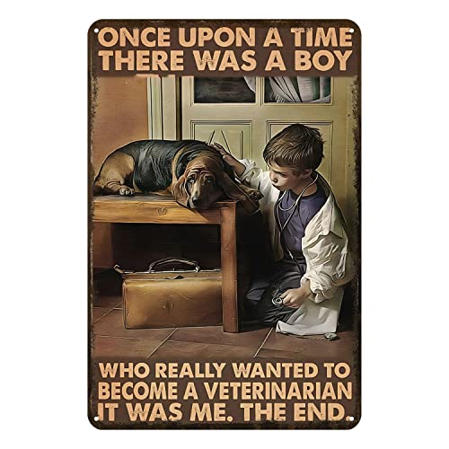 Blechschilder Vintage Lustiges Metallschild A Boy Wanted to Become A Veterinarian Retro Blechschild Tierarzt Blechschild Chic Kunst Wand Metalldekorationen Lustige Eisenschild Schilder Geschenk für von Ascigo