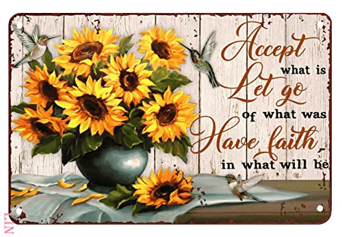Kolibri Willkommensschild Kolibri Sonnenblume Dekor Accept What is Let Go of What Was Blechschild Chic Kunst Wand Metall Dekorationen Lustige Eisenschild Schilder Geschenk 20,3 x 30,5 cm Kolibri Willkommensschild Kolibri Sonnenblume Dekor Accept What is Let Go of What Was Blechschild Chic Kunst Wand Metall Dekorationen Lustige Eisenschild Schilder Geschenk 20,3 x 30,5 cm von Ascigo