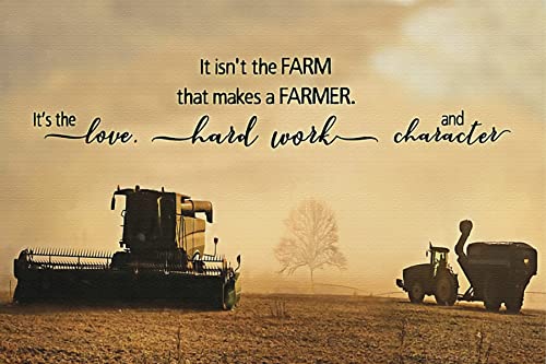 Metalldekoration für den Außenbereich, Motiv: Farmer It Isn't The Farm That Makes A Farmer It's The Love Hard Work und Charakter, Metallschilder, Vintage-Raumdekoration, Wandkunst, Blechschild Metalldekoration für den Außenbereich, Motiv: Farmer It Isn't The Farm That Makes A Farmer It's The Love Hard Work und Charakter, Metallschilder, Vintage-Raumdekoration, Wandkunst, Blechschild von Ascigo