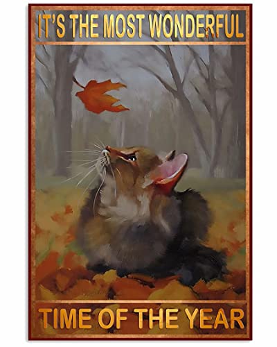 Metallschilder Dekor Katze Herbst It's The Most Wonderful Metallschilder Vintage Raumdekor Ästhetische Wandkunst Blechschild Geschenk für Badezimmer Wohnzimmer Männerhöhle 20,3 x 30,5 cm Metallschilder Dekor Katze Herbst It's The Most Wonderful Metallschilder Vintage Raumdekor Ästhetische Wandkunst Blechschild Geschenk für Badezimmer Wohnzimmer Männerhöhle 20,3 x 30,5 cm von Ascigo
