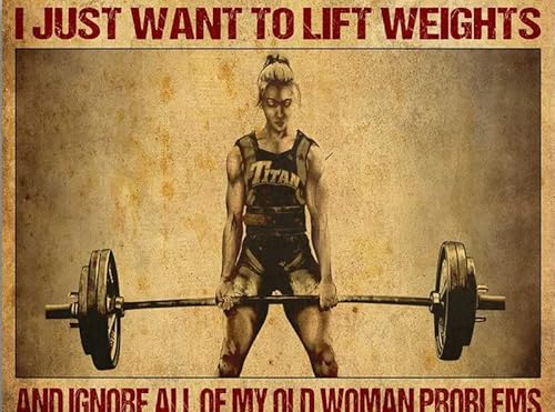 Metallschilder für Garage, Fitnessstudio, Mädchen, Gewichtheben, Mädchen, I Am Beautiful I Just Want to Lift Weights and Ignore All of My Old Woman Problems, Vintage-Aluminiumschild, Blechschilder Metallschilder für Garage, Fitnessstudio, Mädchen, Gewichtheben, Mädchen, I Am Beautiful I Just Want to Lift Weights and Ignore All of My Old Woman Problems, Vintage-Aluminiumschild, Blechschilder von Ascigo