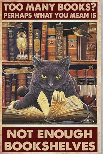 Vintage Metallschilder für Garage Too Many Books Vielleicht What You Mean is Not Enough Bücherregale Schwarze Katze Lesebuch Metallschild Heimdekoration Rustikale Blechschilder Wandkunst Metallposter Vintage Metallschilder für Garage Too Many Books Vielleicht What You Mean is Not Enough Bücherregale Schwarze Katze Lesebuch Metallschild Heimdekoration Rustikale Blechschilder Wandkunst Metallposter von Ascigo